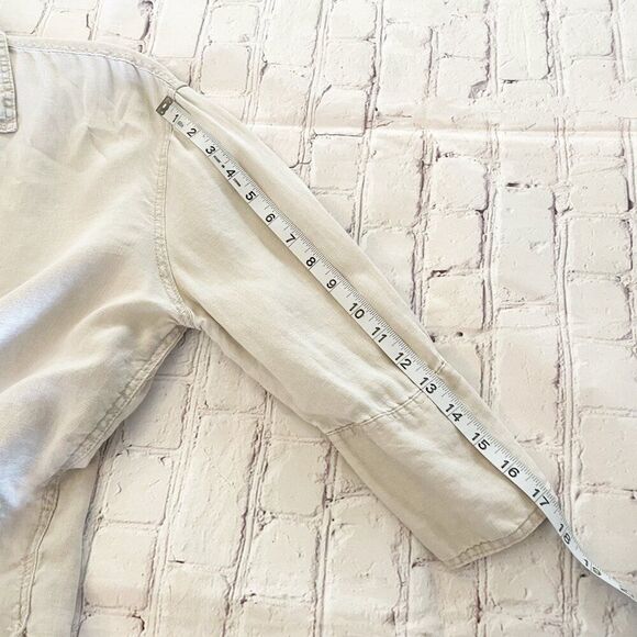 Zara V Neck Button Front Collared in Mid Mink Shirt Top Small - Picture 7 of 8